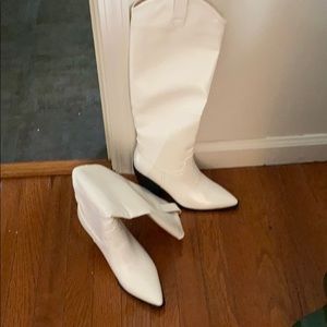 Knee High White Boots